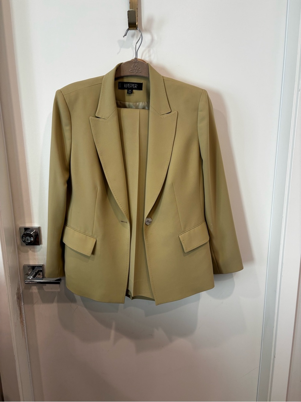 Kasper Olive Green Single-Button Women's Blazer